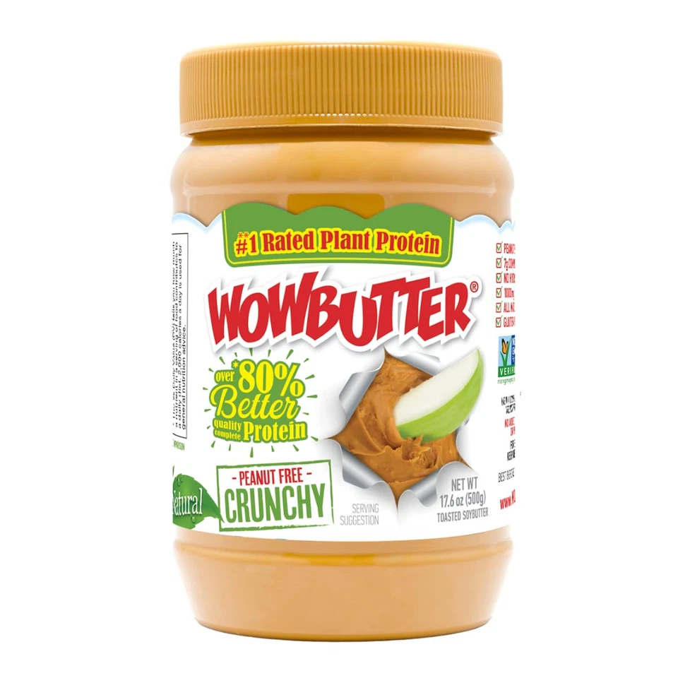 Untar crujiente sin maní Wowbutter 17,6 oz vegano sin nueces sin gluten Foto 1 de 4