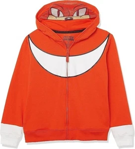 SEGA Little Sonic The Hedgehog Knuckles Costume Zip Up Fleece Hoodie-Boys 4-20 - Picture 1 of 9