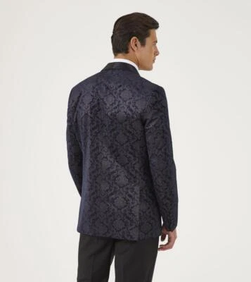 Skopes Hombre Talla Grande Suave Toque Motivo Cachemira Chaqueta Tieston En Navy - Imagen 1 de 4