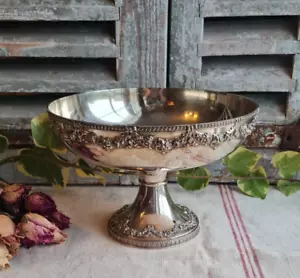 OLD COMPOTE MAKER FRUIT CUTTER METAL SILVER RED MARQUIAND FLOWER GARLAND - Picture 1 of 6