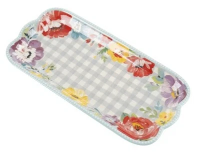 Mujer Pionera ~ Floral ~ 14,25 x 6,25 ~ Rectangular ~ Cerámica ~ Bandeja para Servir ~ 3 Foto 1 de 4