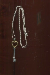 36 INCH KEY TO HEART NECKLACE (B905) YOURS OR MINE???? - Picture 1 of 3