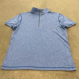 Lululemon Shirt Mens L Tall Blue Metal Vent Tech Quarter Zip Pullover Golf Gym - Picture 1 of 11