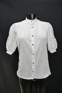 Gr.40 Trachtenbluse weiß Bluse für Dirndl Baumwolle mit Spitze TB10226 - Bild 1 von 4