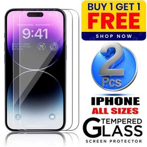 Tempered Glass Screen Protector For iPhone 16 15 14 12 11 Pro Max XR 17 Pro Max - Picture 1 of 8