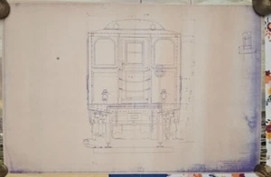 Vintage Blueprint 12/28/1909 Hudson & Manhattan Steel Car End Elivation 24x36" - Picture 1 of 3