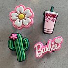 Croc Charms Jibbitz Starbucks Barbie Flower Womens Pink 4pcs Set