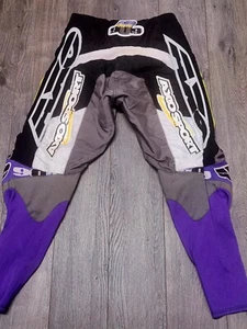 Vtg AXO Motocross Riding Pant Size 32? Series 909 Purple Yellow 12 Panel Knee  - Picture 1 of 8
