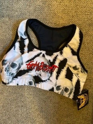 Womens Sports bra skull GETMYBODYFIT rare gym skeleton  crossfit skeketon  NEW S - image 1 of 3