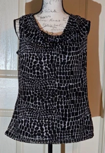 212 Collection Sleeveless Lined Animal Print Top Size M Black NWT - Picture 1 of 5