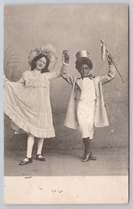 Interracial Dancers 1904 Girl and Black Boy Dance The Calk Walk Ragtime France - Picture 1 of 5
