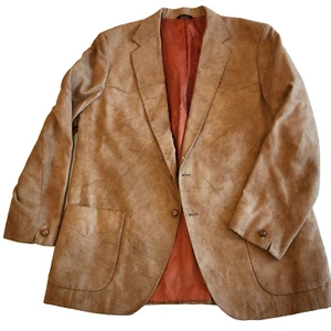 Cappotto sportivo vintage Lazo sartoriale western wear uomo 46R scamosciato classico marrone - Foto 1 di 16
