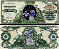 5th President James Monroe Million Dollar Funny Money Novelty Note FREE SLEEVE