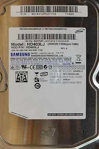 Samsung HD403LJ | S/N: SONFJDQQ100048 | 2008.01 | P/N: 401411CPC27774 | 400GB - Imagen 1 de 1