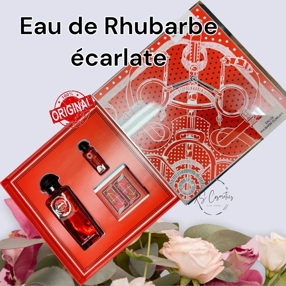 Hermes Eau de HUBARBE ECARLATE 3 piezas juego EDC 3,3 oz, 0,25 oz viaje, 1,7 oz jabón Foto 1 de 1