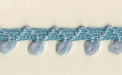 Mini pompón elástico 5 yardas 1/2" azul bebé, rosa claro 27527 Foto 1 de 2