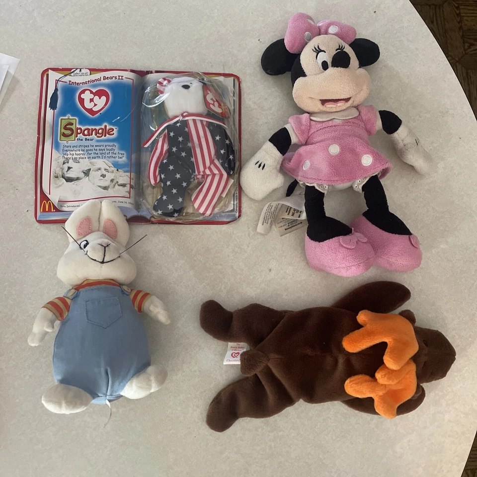 Lote de peluches para niños, Minnie Mouse, Max y Ruby, Ty Beanie Baby “spangle”  Foto 1 de 4