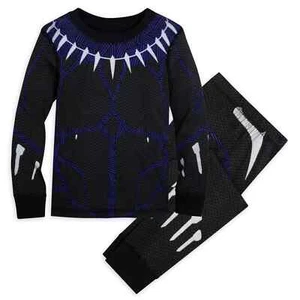 MARVEL BLACK PANTHER COSTUME PAJAMAS FOR BOYS NWT SIZES 3,4,5,6,7,8,10 - Picture 1 of 5