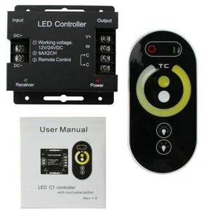 CCT LED Funk Touch-Dimmer 12V 24V DC Streifen PWM Regler Funkdimmer Dimmer - Bild 1 von 4