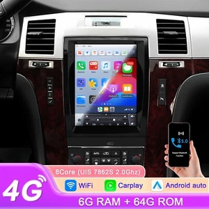 8Core Carplay Car Stereo Head Unit GPS Radio 6+64GB BT For Cadillac Escalade/SLS - Picture 1 of 24