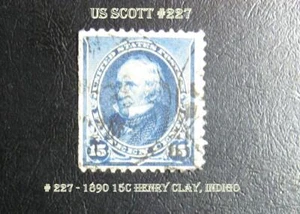 A Great Stamp From United States # 227 - 1890 15c Henry Clay, indigo - Imagen 1 de 1