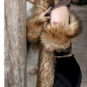 Thick Fluffy Fake Fur Long Scarf Ladies Neck Warmer Muffler For Women Men - Picture 1 of 18