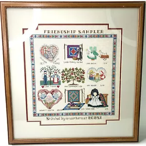 Muestreador de amistad hecho a mano de colección punto de cruz obra de arte cuadro granja - Imagen 1 de 8