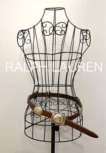 RALPH LAUREN Leder Concho Gürtel braun silber Vintage Navajo selten Mexiko gebraucht - Bild 1 von 24