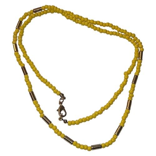 VETEMENTS Collana stazione con perline tono giallo e oro 30"