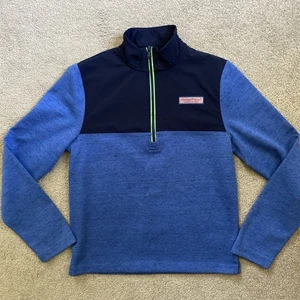 Boys Vineyard Vines Size L (16) Blue 1/4 Zip The Shep Shirt - Picture 1 of 7