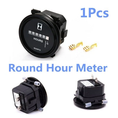 8~80V Car Gauge Meter Car ATV Boat Engine Mechanical Round Hour Meter Waterproof - Image 1 of 4