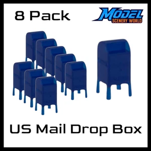 US Mail Drop Box (8pk) - HO Scale - Blue - Picture 1 of 2