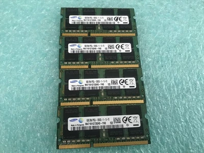 32GB(4 x 8GB) Samsung M471B1G73QH0-YK0 PC3L-12800S DDR3 SODIMM Laptop RAM - R741 - Image 1 of 4