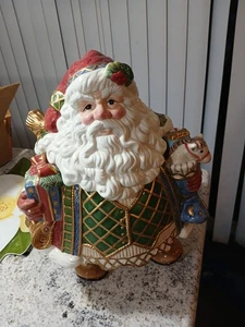 FITZ AND FLOYD JOLLY OLE ST NICK KEKSDOSE - NEU IN BOX - 13X 8 X8 - Bild 1 von 5