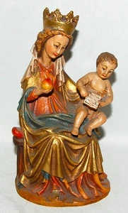 Farbige Holzfigur, Madonna, Maria, Mutter Gottes mit Jesus, Heilige, Kirche - Picture 1 of 6