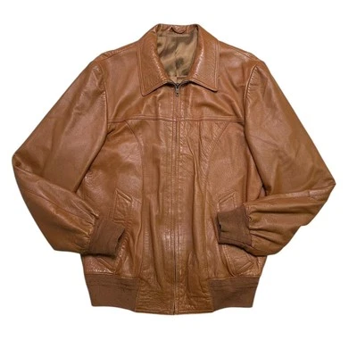 Creazioni in Pelle Brown Genuine Leather Jacket Men's Large Made in Italy - Image 1 of 4