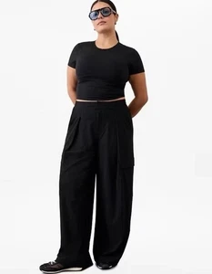 Athleta Pinnacle schwarze Cargohose mit hohem Bund Stil 562507 Damengröße 14 " - Bild 1 von 11