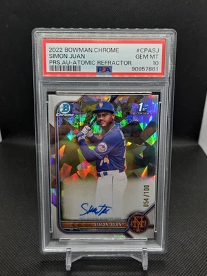 2022 Bowman Chrome Simon Juan Atomic Refractor  /100 Psa10 - Image 1 of 2