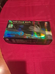RAXWELL INDUSTRIES RX PRO DISPOSABLE 4.5 MIL BLACK NITRILE GLOVES BOX SIZE L 100 - Bild 1 von 6