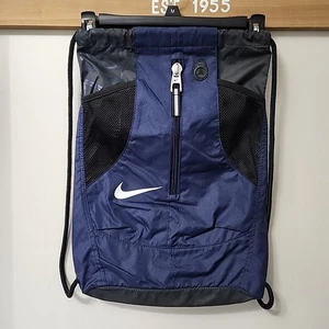 Nike Cinch Sak Kordelzug Rucksack 19" blau & schwarz mit Logo Taschen Aufbewahrung - Bild 1 von 8