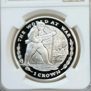 1999 GIBRALTAR SILVER CROWN OPERATION HEAVYWATER NGC PF 70 ULTRA CAMEO PERFECT - Picture 1 of 4