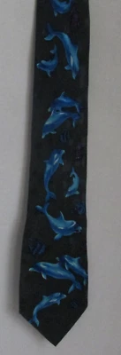 Corbata azul acuática pez delfín años 90 vintage Foto 1 de 3