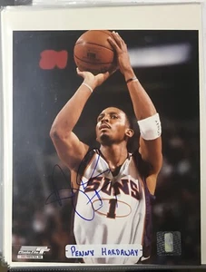 (Vintage) Phoenix Suns #1 Anfernee Hardaway Autographed 8x10 Color Action Photo - Imagen 1 de 1
