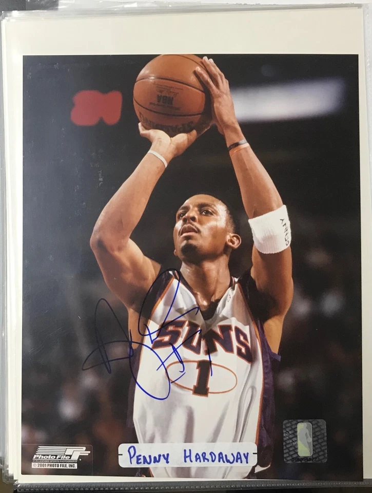 (Vintage) Phoenix Suns #1 Anfernee Hardaway Autographed 8x10 Color Action Photo - Image 1 of 1