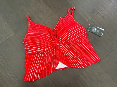 Top de natación Vince Camuto para mujer talla M color mediano es amapola Foto 1 de 4