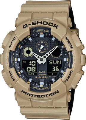 Casio Mens G-Shock Military 3-Eye Ana-Digital Sand/Black Watch GA100L-8A - Image 1 of 3