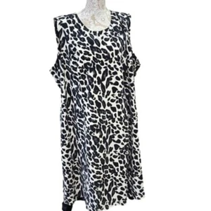 Jessica London Dress Knee Length Sleeveless Lined Sheath Animal Print Women's 28 - Picture 1 of 7