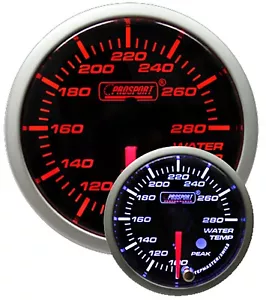 Premium 60mm Water Temperature Gauge w/ Peak Recall & Warning Amber/White - Picture 1 of 1
