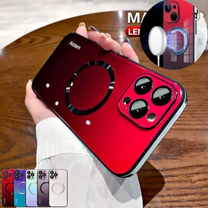 Mag Safe Gradient Shockproof Case Cover with Lens Film for iPhone 16 Pro Max 15  - Picture 1 of 16