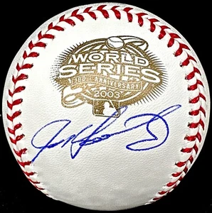 IVAN RODRIGUEZ #7 SIGNED FLORIDA MARLINS 2003 WORLD SERIES BASEBALL PSA/DNA - Picture 1 of 3